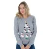 Womens Novelty Sequins Snowman Xmas Tree Christmas Jumper