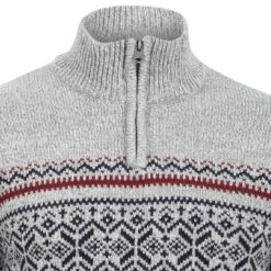 Mens Fair Isle Christmas Jumper Traditional Style Knit 1/4 Zip -Halloween Costumes Store 1A15309 grey 1600 3 opt 44002.1601044458.1100.1100
