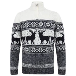 Mens Traditional Reindeer Christmas Jumper 8 Mens Traditional Reindeer Christmas Jumper -Halloween Costumes Store 1A17016RF 1.opt