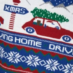 Mens Driving Home Fair Isle Style Christmas Jumper -Halloween Costumes Store 1A189551F 3.opt