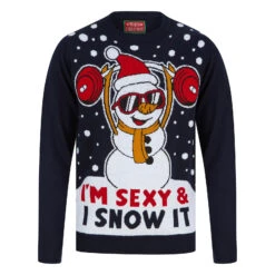 Mens Weightlifting Snowman Sexy & I Snow It Christmas Jumper -Halloween Costumes Store 1A189591F 1.opt