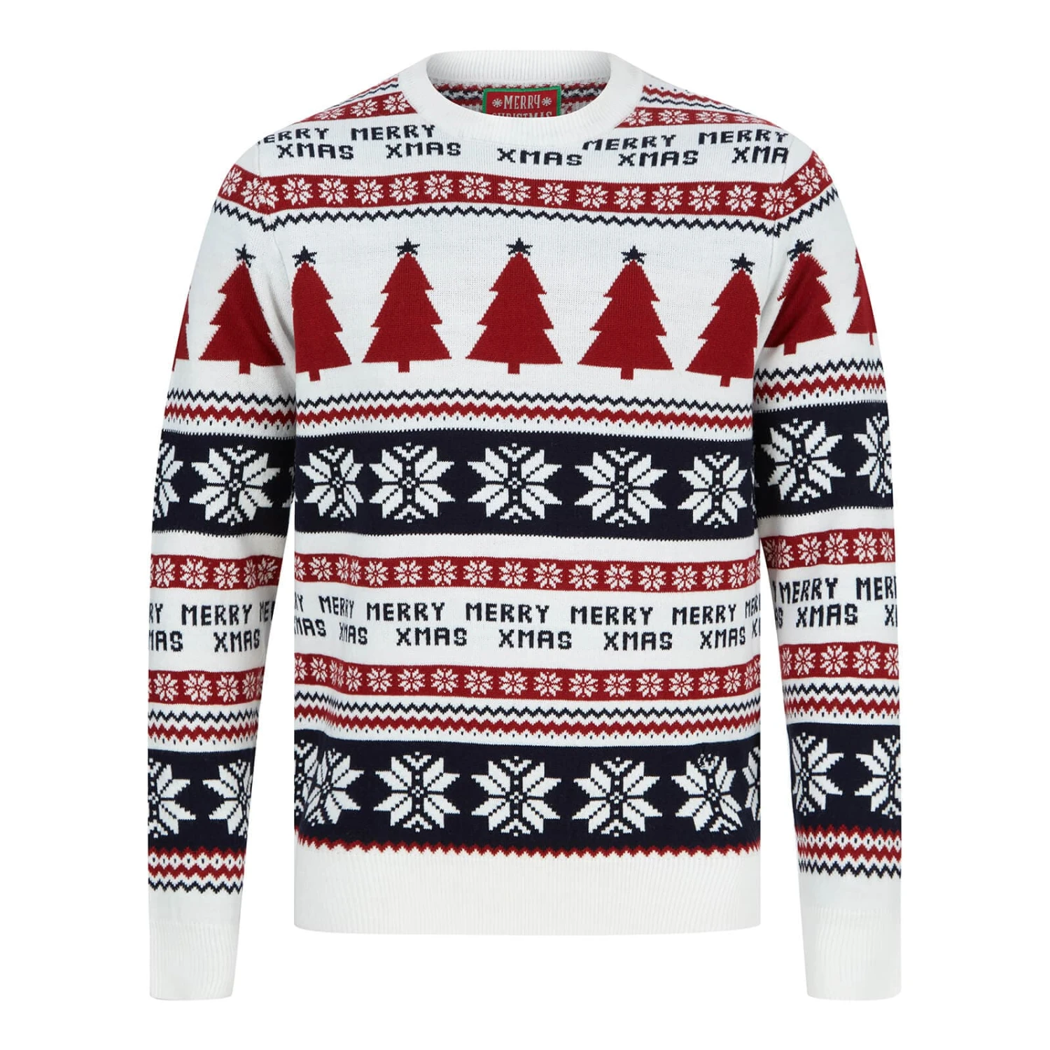 Mens Fair Isle Style Merry Xmas Christmas Jumper 6 Mens Fair Isle Style Merry Xmas Christmas Jumper - Image 4