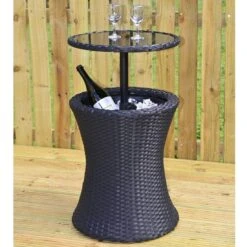 Azuma Drinks Cooler Table Garden Patio Rattan Black Or Grey -Halloween Costumes Store 1 69231.1591796719.1100.1100