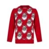 Kids Novelty Small Santa Heads Christmas Jumper