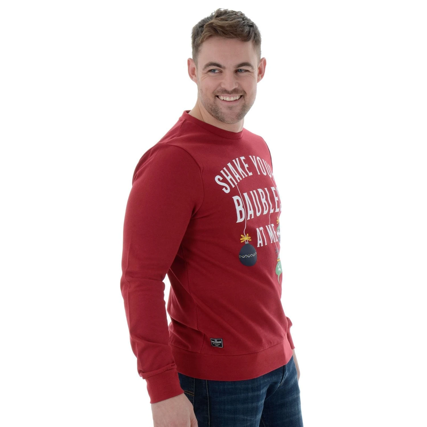 Mens Novelty Christmas Jumper Sweatshirt Shake Your Baubles At Me 4 Mens Novelty Christmas Jumper Sweatshirt Shake Your Baubles At Me - Image 2