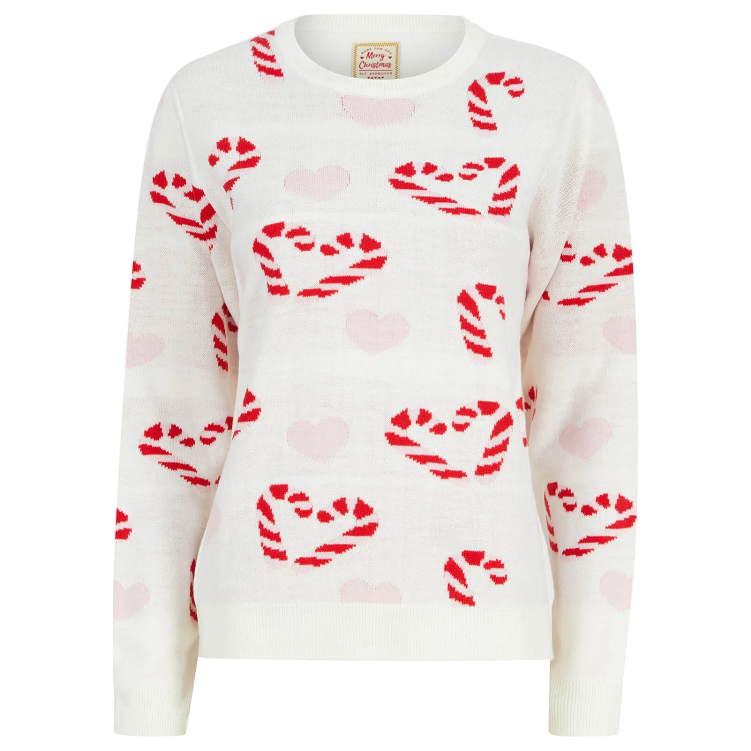 Womens Candy Cane Love Christmas Jumper 6 Womens Candy Cane Love Christmas Jumper - Image 4