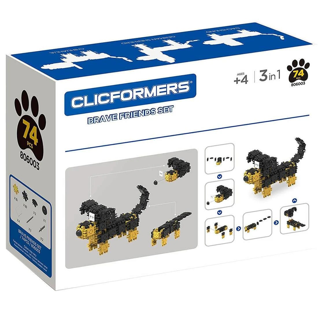 Clicformers Friends Set Dogs Building Blocks Creative 70+ Pcs 9 Clicformers Friends Set Dogs Building Blocks Creative 70+ Pcs - Image 7