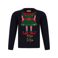 Kids Elfie Selfie Christmas Jumper