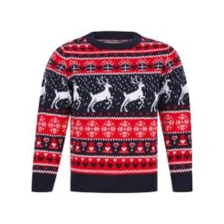 Kids Reindeer Traditional Pattern Christmas Jumper -Halloween Costumes Store 4A190311F 1.opt