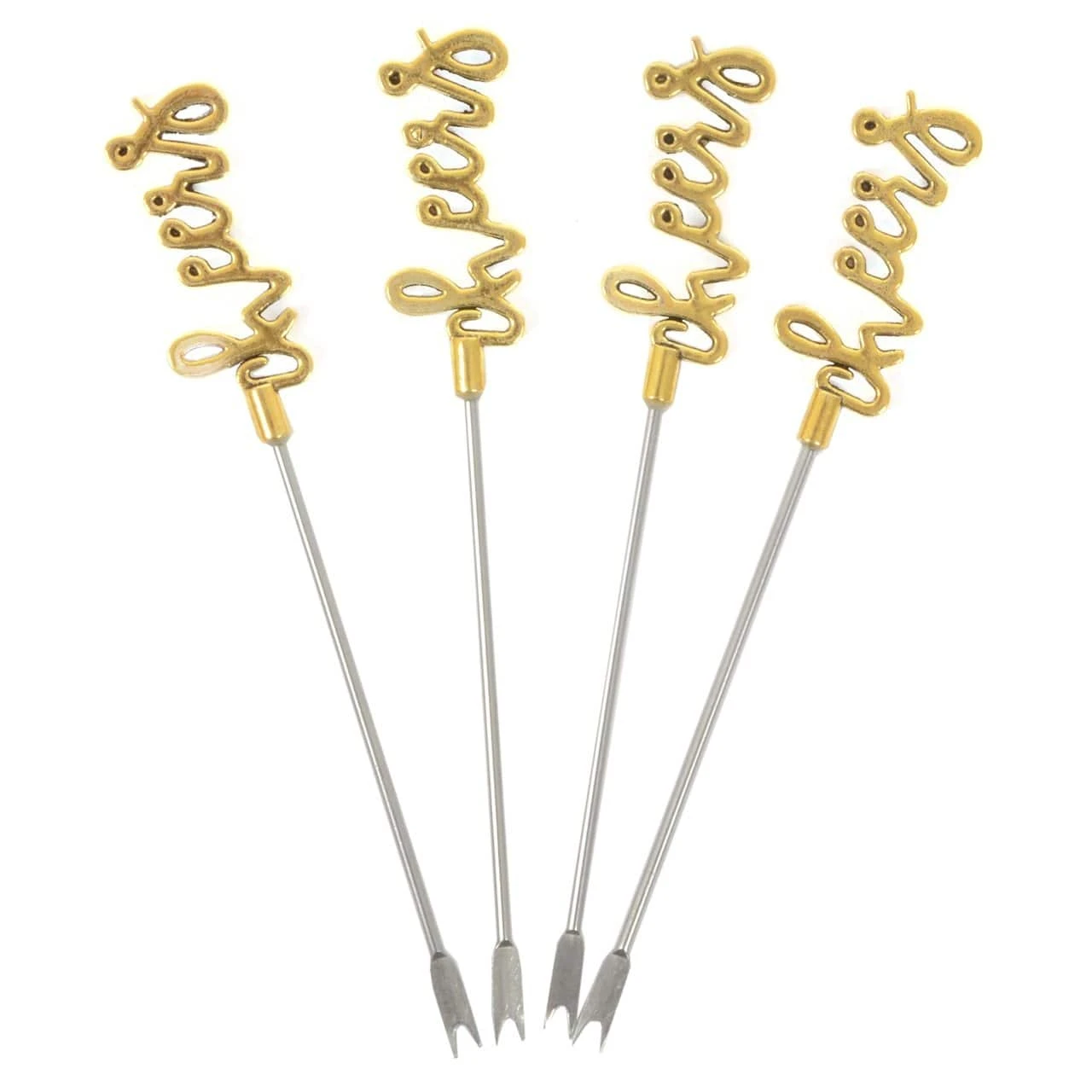 Set Of 4 Stainless Steel Picks Party Food Cocktail Olives 5 Set Of 4 Stainless Steel Picks Party Food Cocktail Olives - Image 3