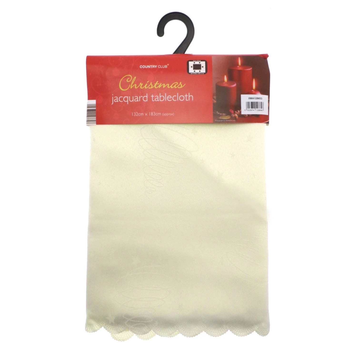 Christmas Tree Jacquard Festive Tablecloth Assorted Colours 3 Christmas Tree Jacquard Festive Tablecloth Assorted Colours