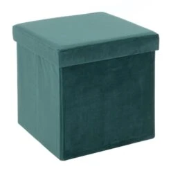 Hodge & Hodge Velvet Effect Storage Ottoman With Lid -Halloween Costumes Store 9d04c880 117e 4432 bbf3 0cc565ec18e4