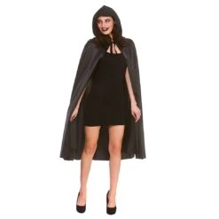 Deluxe Satin Hooded Cape Black Vampire Goth Widow Fancy Dress -Halloween Costumes Store AC 9405 1600 1 72035.1566567849.1100.1100