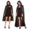 Deluxe Satin Hooded Cape Black Vampire Goth Widow Fancy Dress 1 Deluxe Satin Hooded Cape Black Vampire Goth Widow Fancy Dress -Halloween Costumes Store AC 9405 MS 1600 1 47073.1566567856.1100.1100