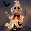 Light Up Ghost With Bat Halloween Decoration White LED 74cm -Halloween Costumes Store BatGhost
