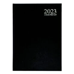 2023 A4 Appointment Diary 2 Pages Per Day Hardback -Halloween Costumes Store DiaryBlack