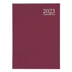 2023 A4 Appointment Diary 2 Pages Per Day Hardback -Halloween Costumes Store DiaryBurgundy