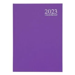 2023 A4 Appointment Diary 2 Pages Per Day Hardback -Halloween Costumes Store DiaryPurple
