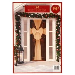 Leonardo Festive Door Bow Christmas Decoration Home Silver Gold