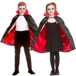 Kids Super Deluxe Vampire Cape Black Cloak Red Lining 70cm -Halloween Costumes Store EGB 4922 1600 3 25976.1568363514.1100.1100