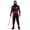 Mens Ninja Assassin Costume Black Red Ties Fancy Dress -Halloween Costumes Store EM 3272 opt
