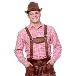 Mens Oktoberfest Shirt Checked Beer Festival Top Fancy Dress -Halloween Costumes Store EM 3291 opt