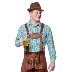 Mens Oktoberfest Shirt Checked Beer Festival Top Fancy Dress -Halloween Costumes Store EM 3292 opt
