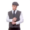 Mens 1920's Gangster Waistcoat & Cap Gatsby Blinders Fancy Dress -Halloween Costumes Store EM 3293 opt