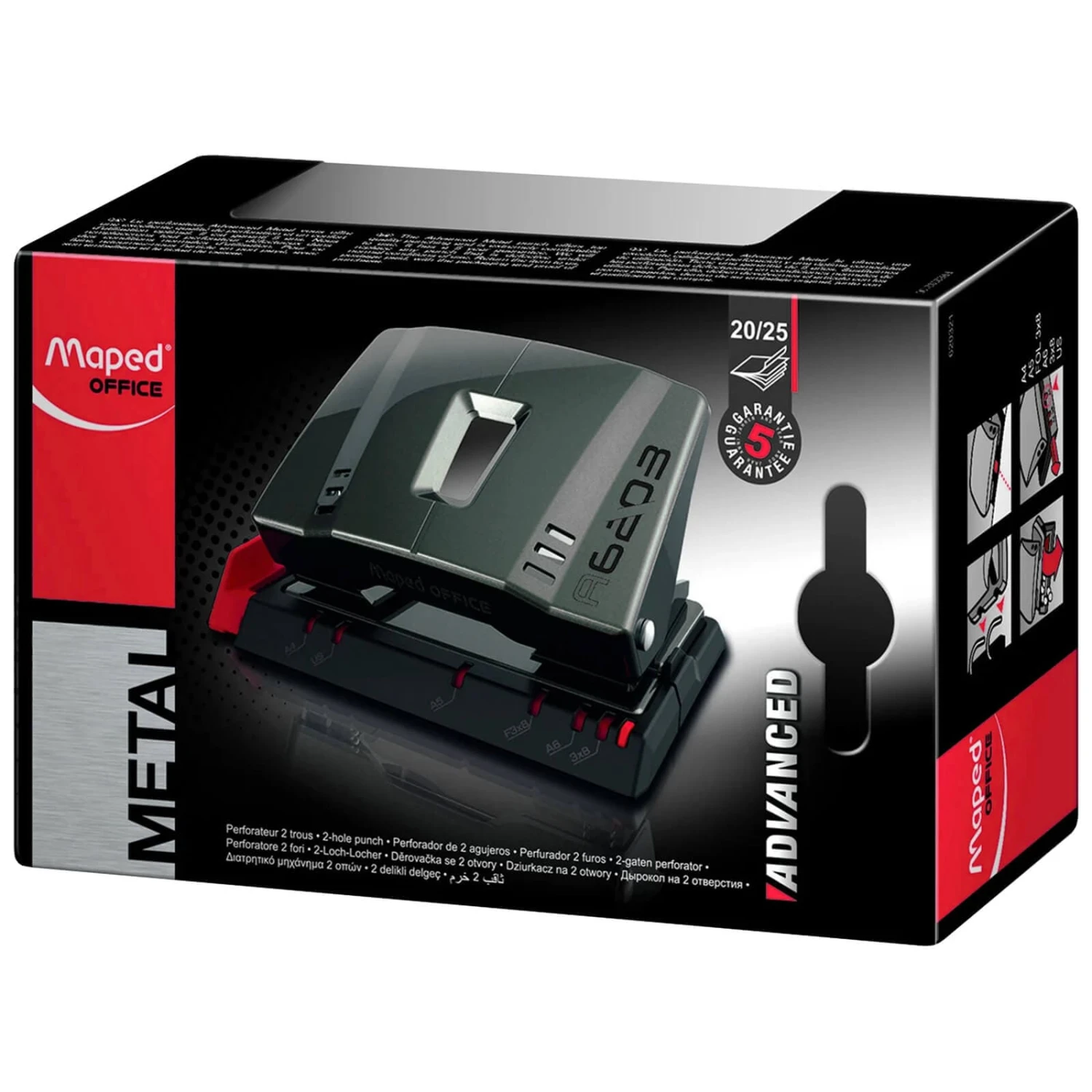 Helix Maped Office Advanced Grey Metal Two Hole Punch Up To 25 Sheets 3 Helix Maped Office Advanced Grey Metal Two Hole Punch Up To 25 Sheets