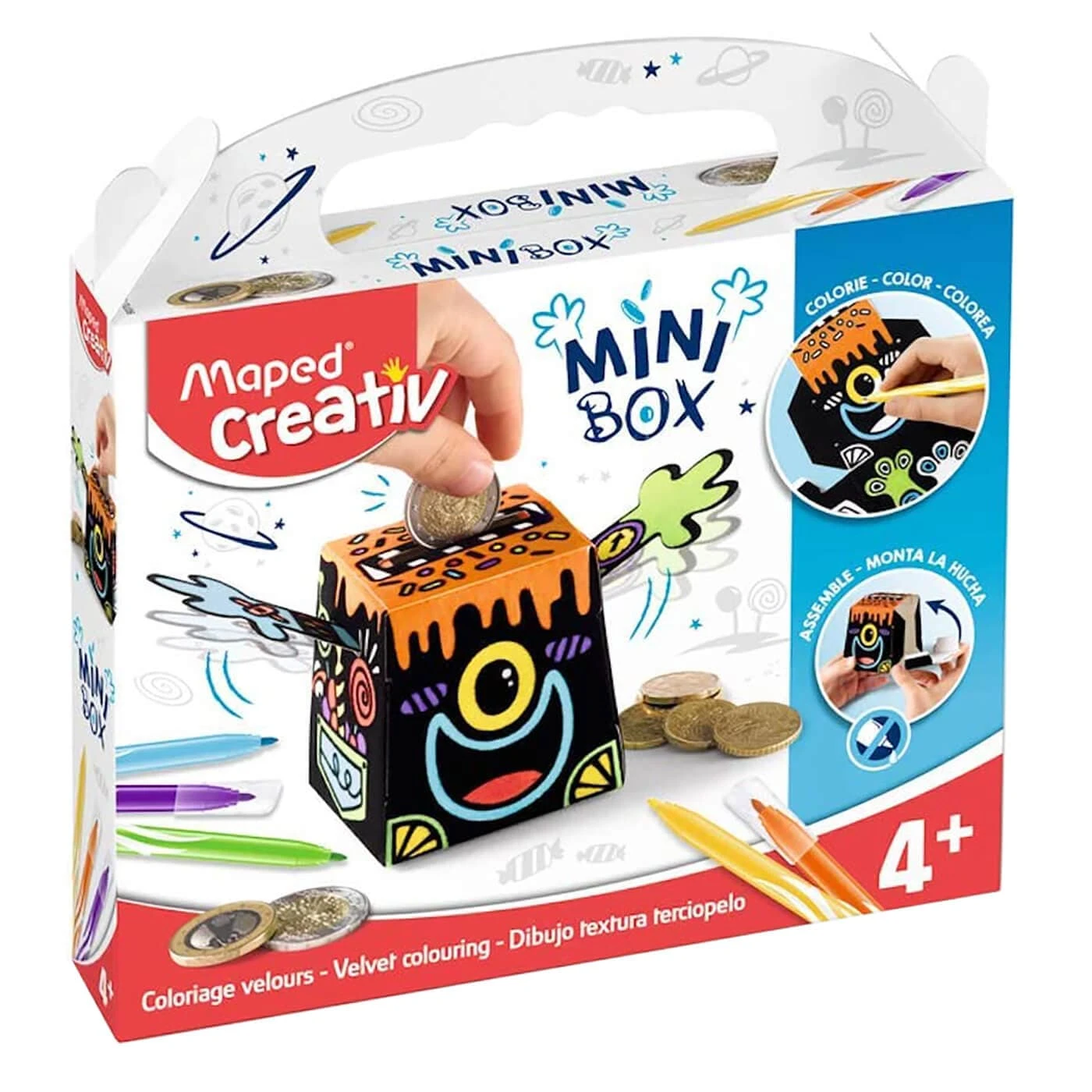 Helix Build & Colour Mini Velvet Money Box Maped Creativ 7cm Age 4+ 3 Helix Build & Colour Mini Velvet Money Box Maped Creativ 7cm Age 4+