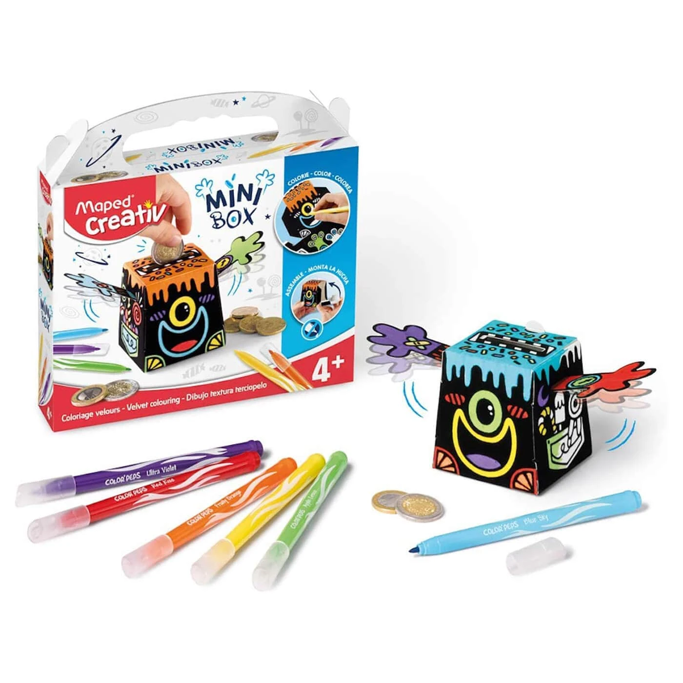 Helix Build & Colour Mini Velvet Money Box Maped Creativ 7cm Age 4+ 4 Helix Build & Colour Mini Velvet Money Box Maped Creativ 7cm Age 4+ - Image 2