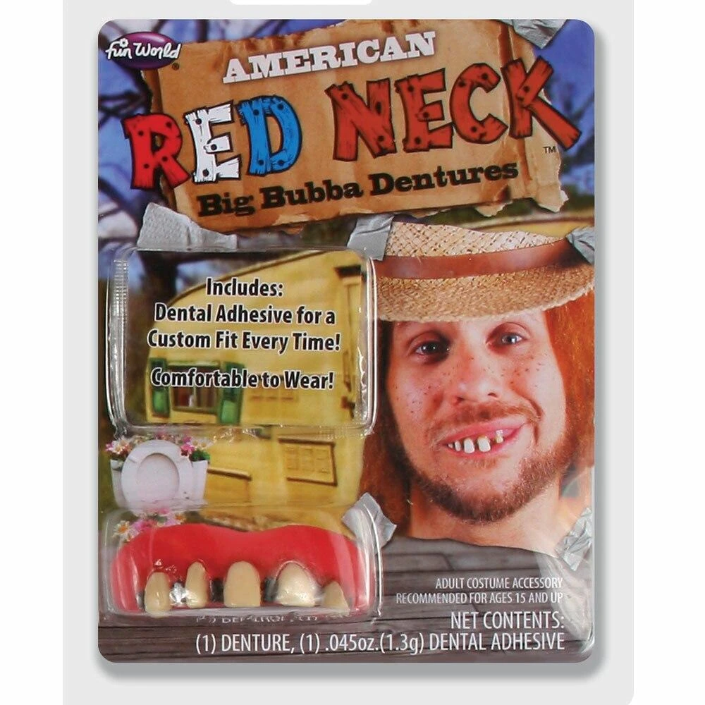 Fun World American Red Neck Dentures Teeth Fancy Dress Halloween 3 Fun World American Red Neck Dentures Teeth Fancy Dress Halloween