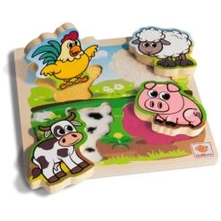Eichhorn Wooden Puzzle Farm Animals With Fabric 5 Pieces Age 1+ -Halloween Costumes Store GRA100003687 6474 2 opt