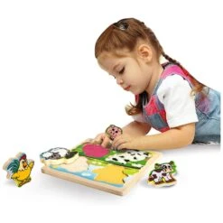 Eichhorn Wooden Puzzle Farm Animals With Fabric 5 Pieces Age 1+ -Halloween Costumes Store GRA100003687 6474 3 opt