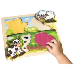 Eichhorn Wooden Puzzle Farm Animals With Fabric 5 Pieces Age 1+ -Halloween Costumes Store GRA100003687 6474 4 opt