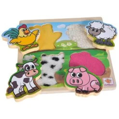 Eichhorn Wooden Puzzle Farm Animals With Fabric 5 Pieces Age 1+ -Halloween Costumes Store GRA100003687 6474 5 opt