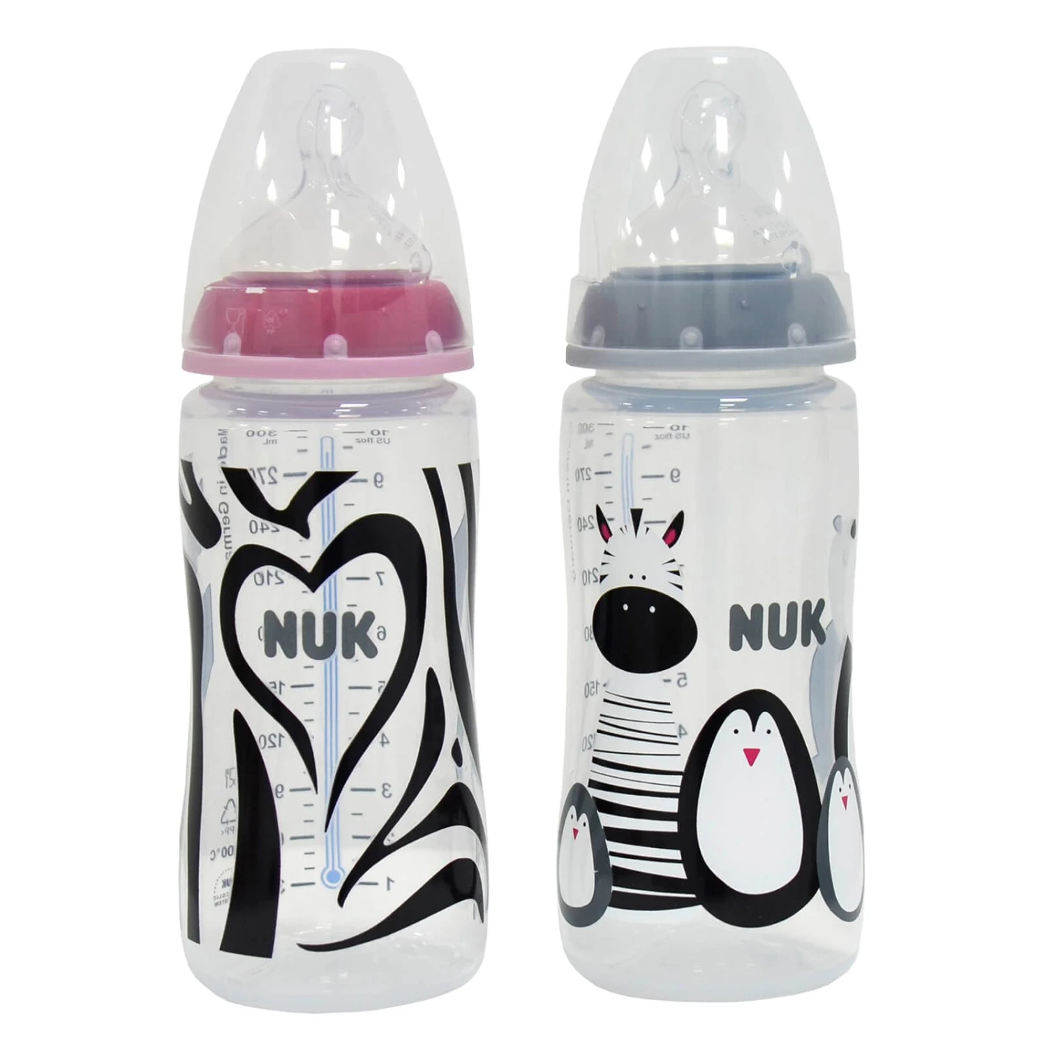 NUK Baby Bottle Set 2 X 300ml Temperature Indicator Animal Design 4 NUK Baby Bottle Set 2 X 300ml Temperature Indicator Animal Design - Image 2