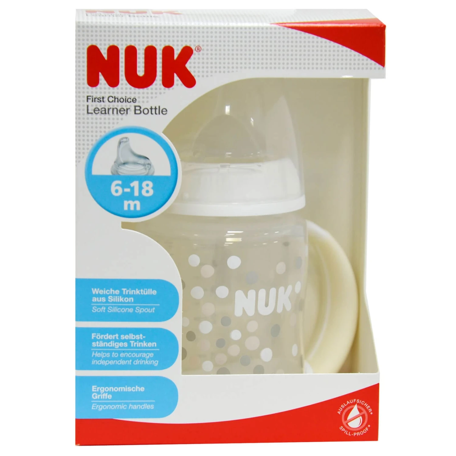 NUK Learner Bottle 150ml Spillproof Silicone Spout 2 Handles 3 NUK Learner Bottle 150ml Spillproof Silicone Spout 2 Handles - Image 2