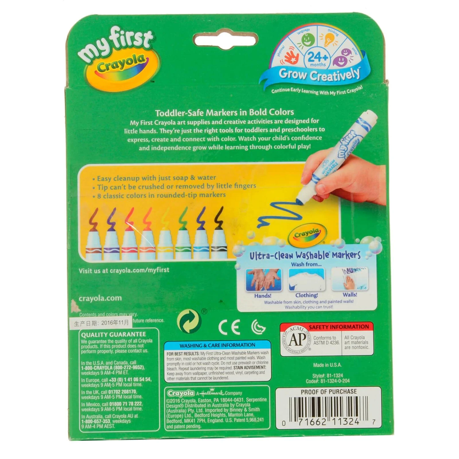 Crayola Ultra Clean Washable Markers Crush-Proof Tip 8 Pack 4 Crayola Ultra Clean Washable Markers Crush-Proof Tip 8 Pack - Image 2