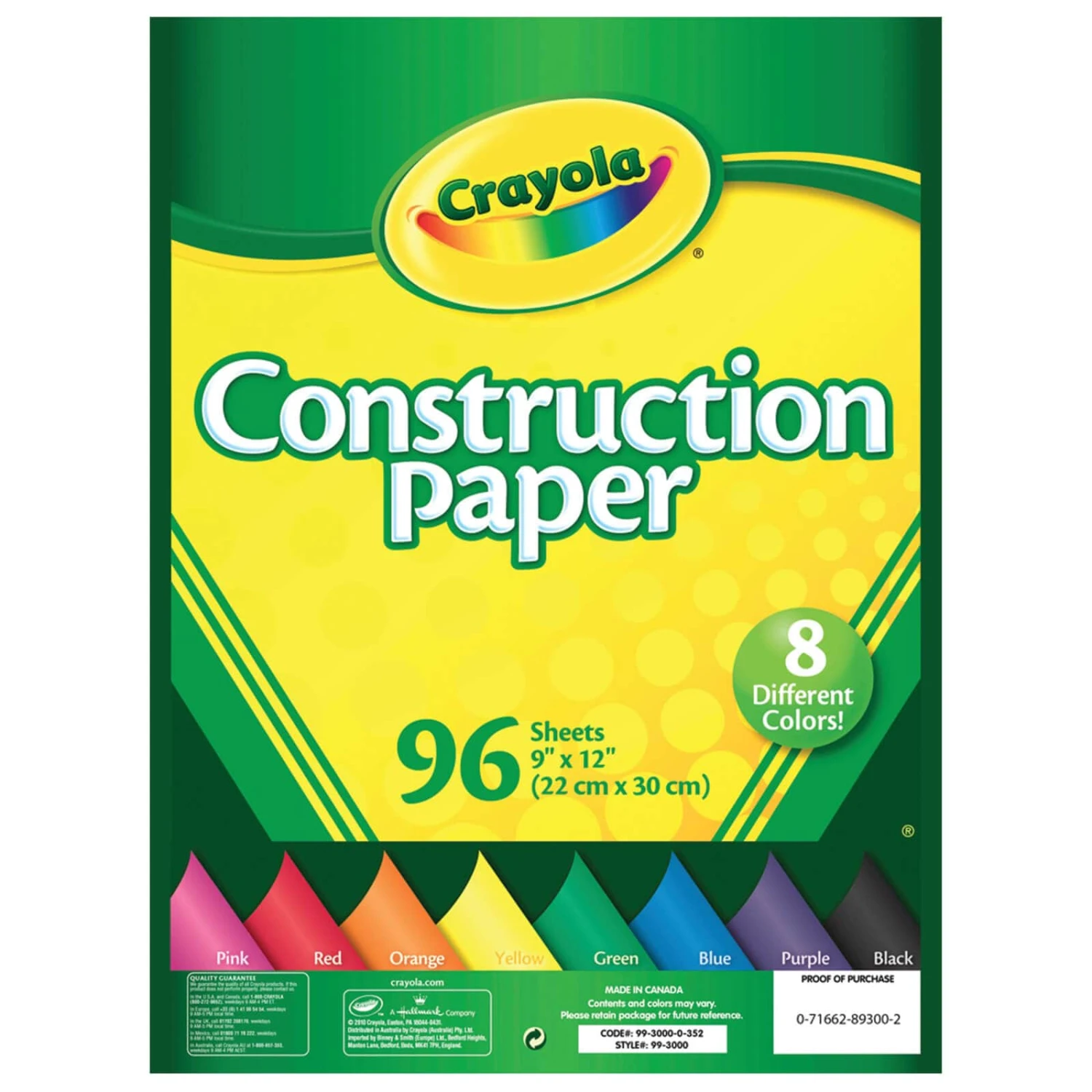 Crayola Construction Paper 8 Colours 96 Sheets 22 X 30cm 3 Crayola Construction Paper 8 Colours 96 Sheets 22 X 30cm
