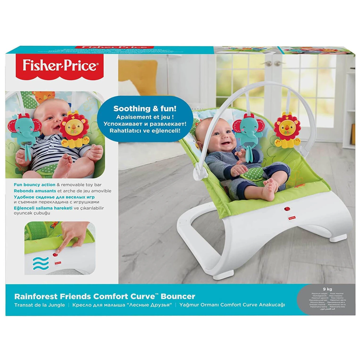Fisher Price Curve Bouncer Seat Baby Soothe Comfort Entertain 8 Fisher Price Curve Bouncer Seat Baby Soothe Comfort Entertain - Image 6