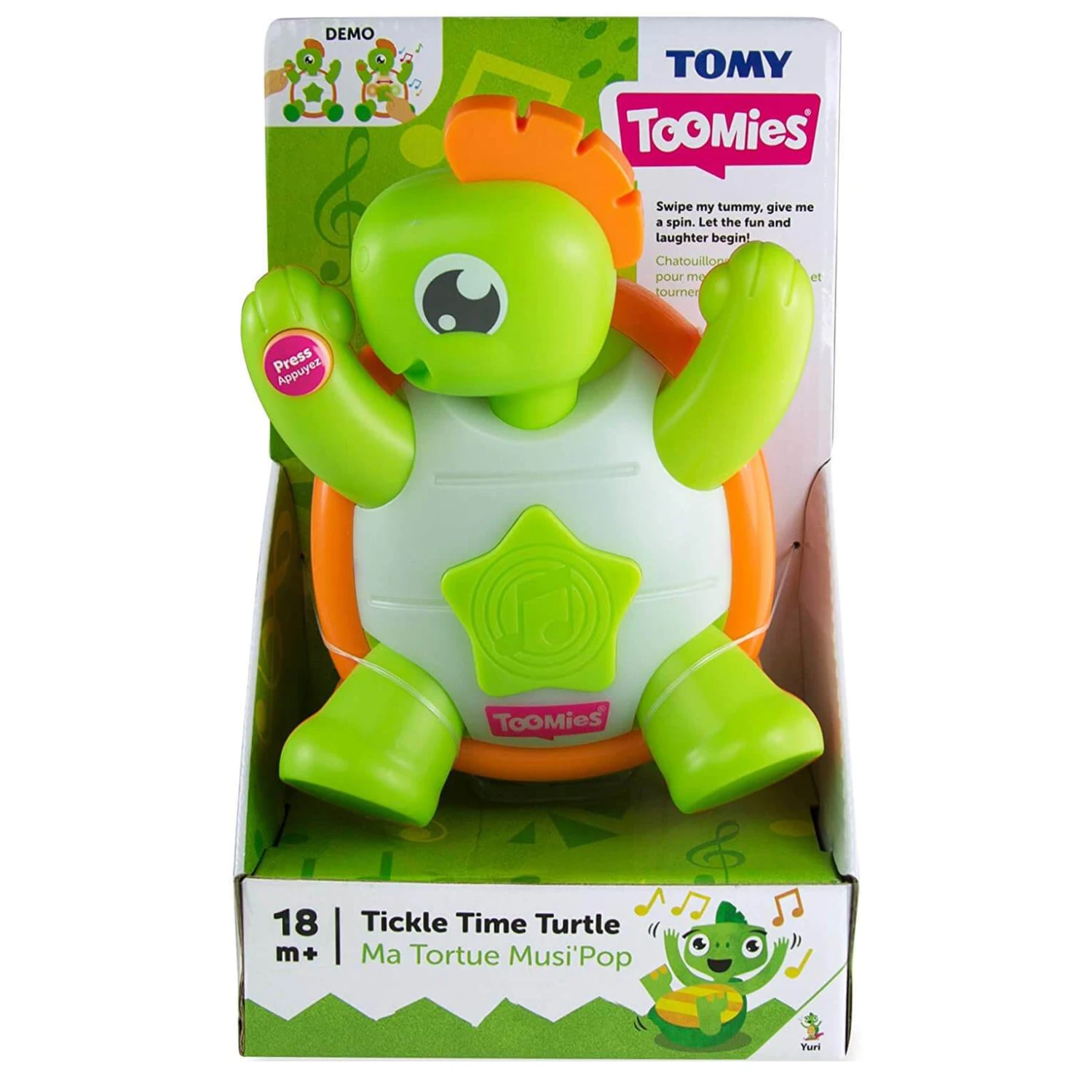 Tomy Toomies Tickle Time Turtle Yuri Music Sounds Spinning 18m+ 3 Tomy Toomies Tickle Time Turtle Yuri Music Sounds Spinning 18m+