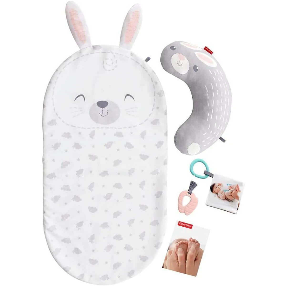 Fisher Price Baby Bunny Massage Set Soothing Fun Mat Teether 4 Fisher Price Baby Bunny Massage Set Soothing Fun Mat Teether - Image 2