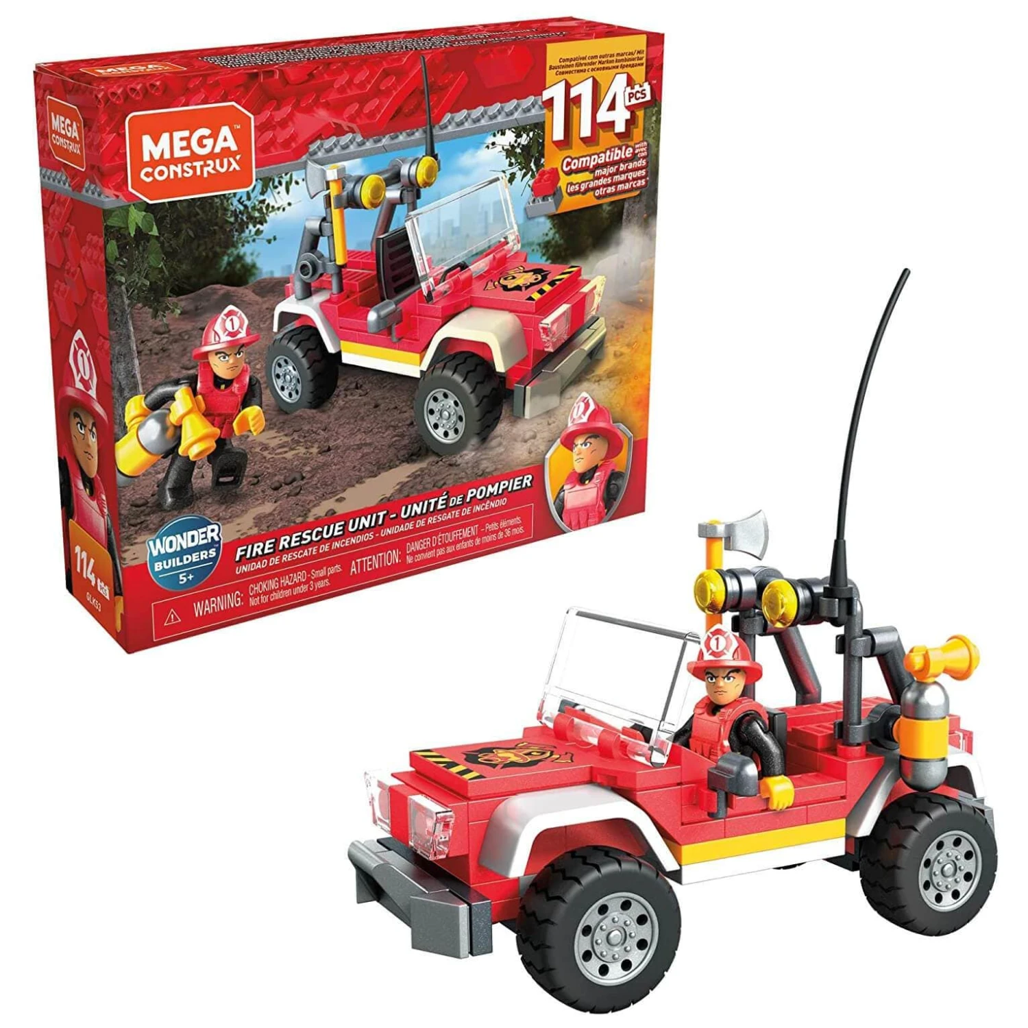 Mega Construx Fire Rescue Unit Fireman Building Set 114 Pieces 3 Mega Construx Fire Rescue Unit Fireman Building Set 114 Pieces