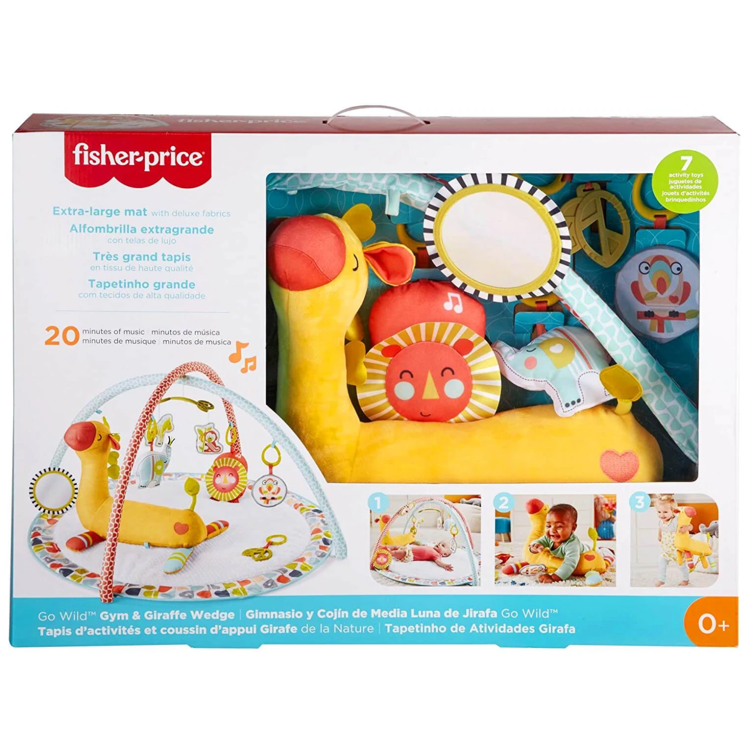 Fisher Price Go Wild Gym & Giraffe Wedge Mat Music Light 3 Fisher Price Go Wild Gym & Giraffe Wedge Mat Music Light