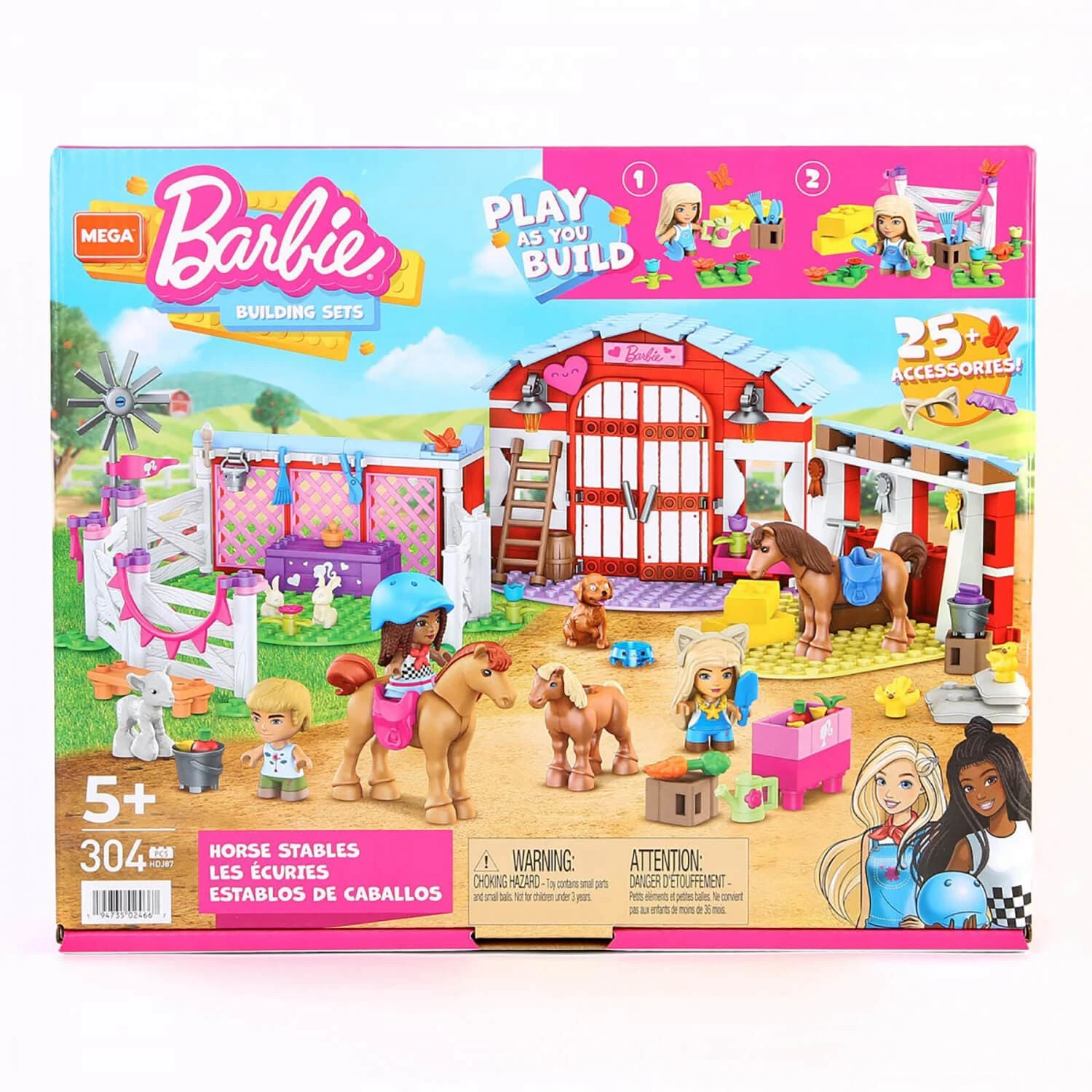 Barbie Horse Stables Mega Construx Building Set 304 Pieces 3 Barbie Horse Stables Mega Construx Building Set 304 Pieces