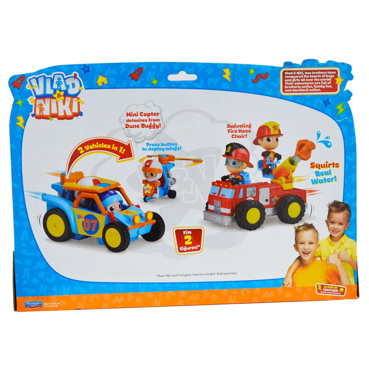 Vlad & Niki Vehicle Playset Dune Buggy Fire Truck 2 Figures 4 Vlad & Niki Vehicle Playset Dune Buggy Fire Truck 2 Figures - Image 2