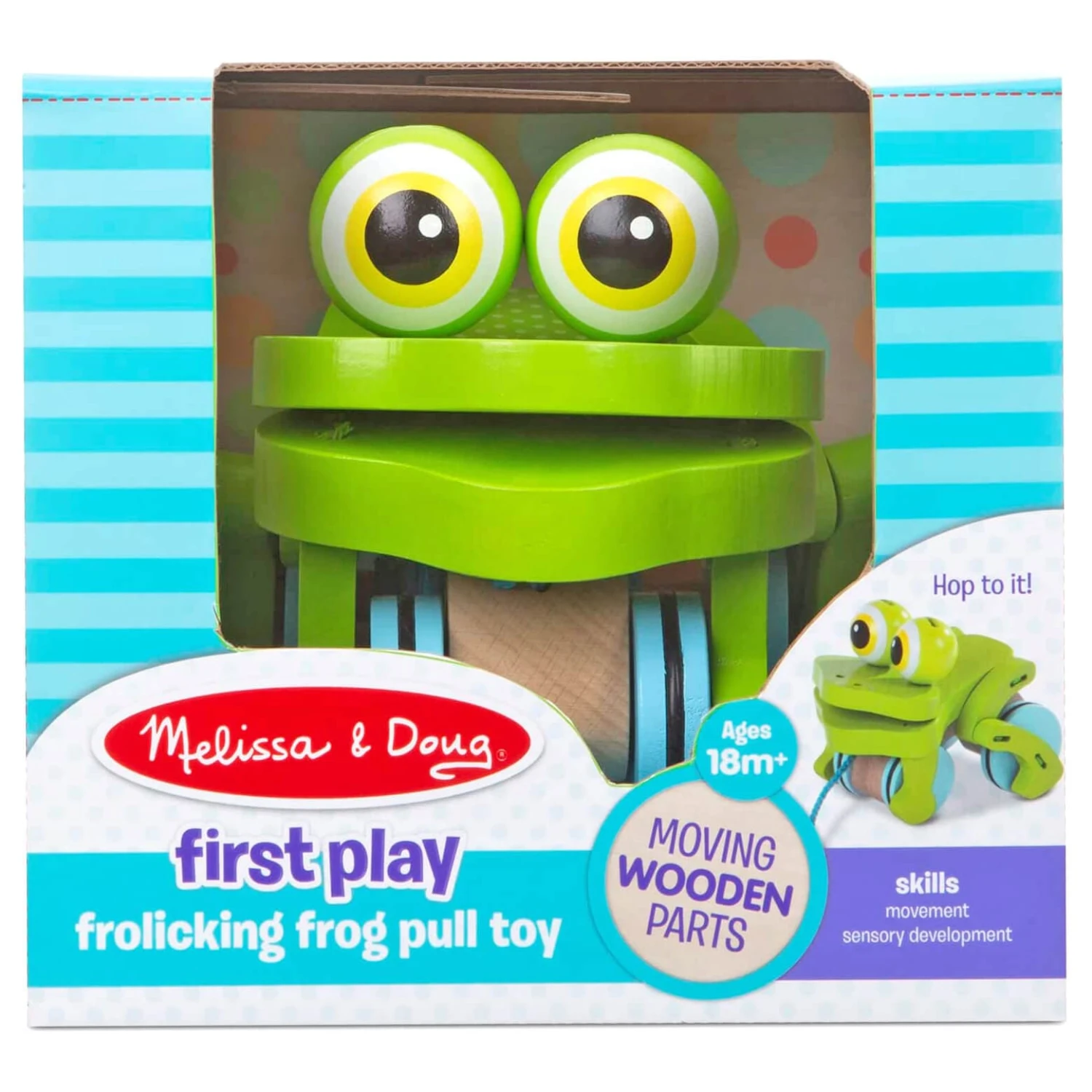 Melissa & Doug First Play Wooden Frog Pull Along Toddler Toy 3 Melissa & Doug First Play Wooden Frog Pull Along Toddler Toy