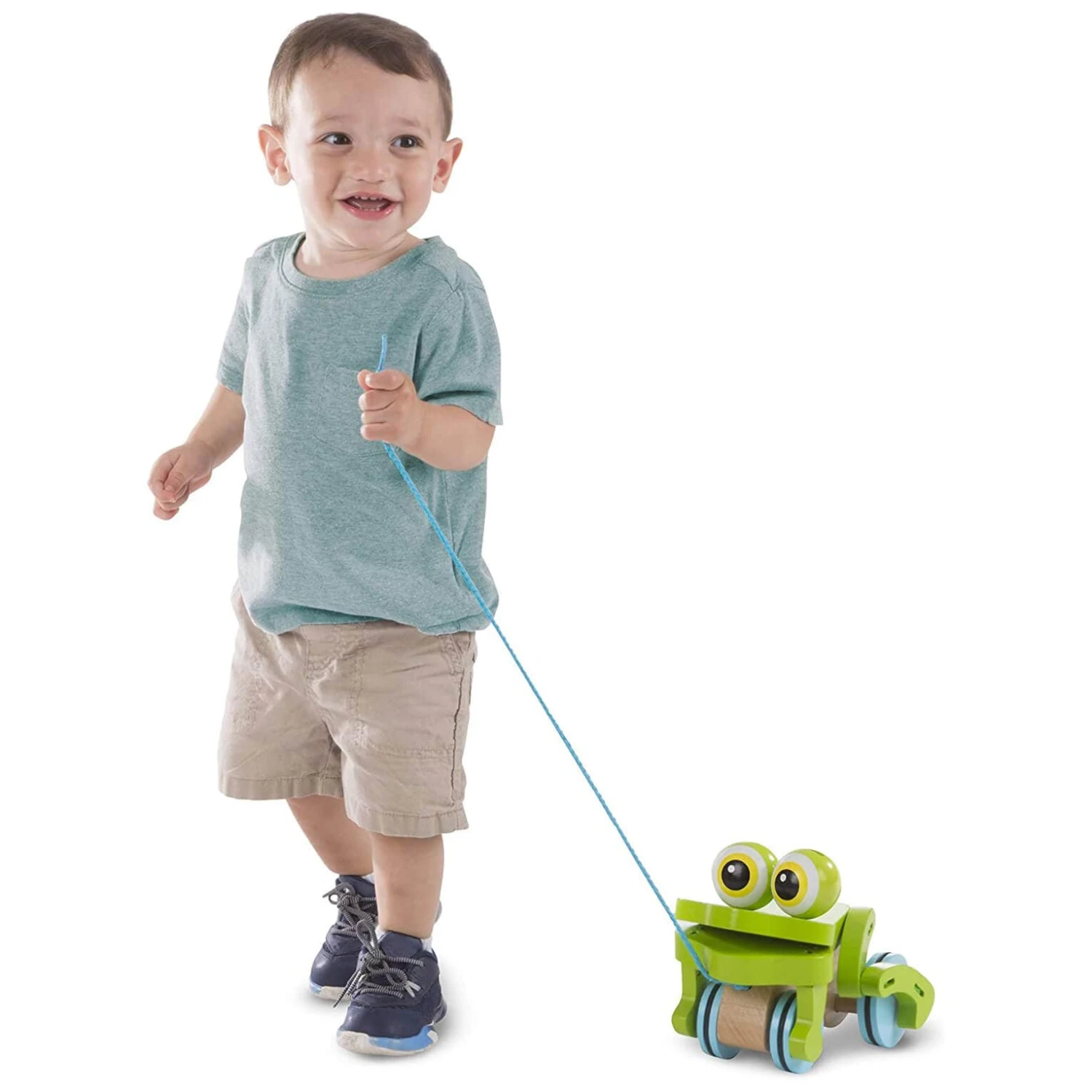 Melissa & Doug First Play Wooden Frog Pull Along Toddler Toy 4 Melissa & Doug First Play Wooden Frog Pull Along Toddler Toy - Image 2