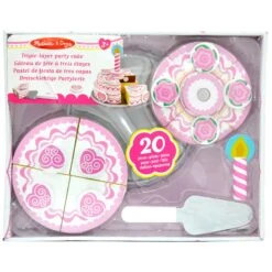 Melissa & Doug Wooden Triple Layer Party Cake Play Set 20 Pieces -Halloween Costumes Store HEA14069 1 opt